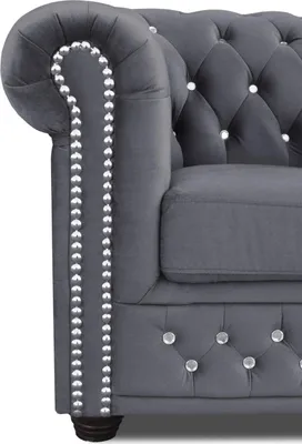 Produktbild von Couchen Chesterfield Sessel Fernseh Couch 1 Sitzer Sofa Textil Stoff Polster Neu