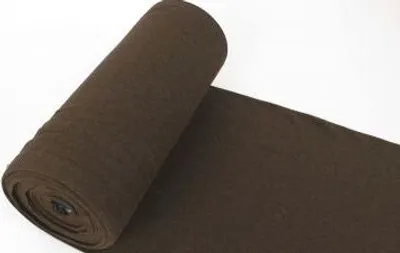 Produktbild von Bündchenstoff LUC Melange Black Dunkelbraun, Uni 270 g/m², Strickschlauch glatt/fein, 35 cm breit, 25 cm lang, Schlauch, Meterware