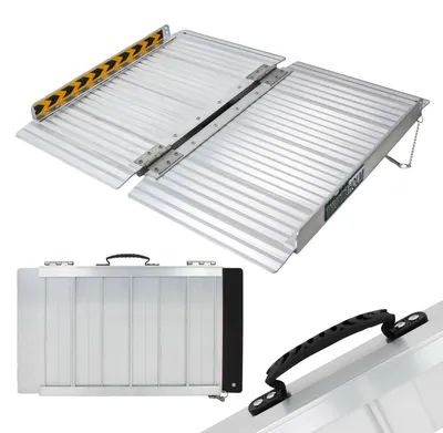 Produktbild von TRUTZHOLM Rollstuhlrampe klappbar 61 cm Traglast 272 kg Alu grau geriffelt Auffahrrampe