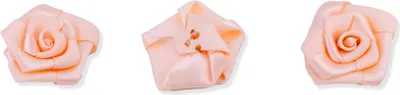 Produktbild von Satinrosen 3cm zum Basteln & Aufnähen 10 Stück Apricot