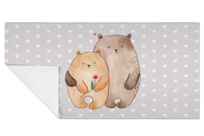 Produktbild von Mr. & Mrs. Panda Handtuch Bären Liebe - Grau Pastell - Geschenk, Freund, kleines, Freundin, 50x100, Flauschtuch, Verliebt, Kuscheln, gesichtshandtuch, Verknallt