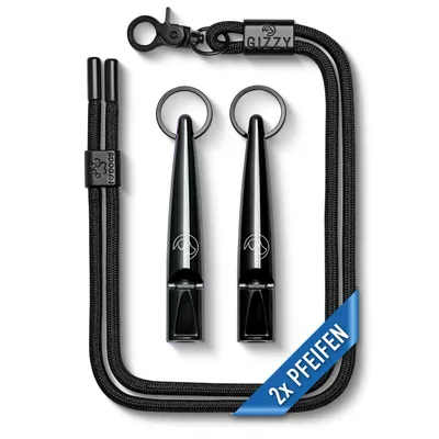 Produktbild von GIZZY® 2x Hundepfeife lauter & weitreichender Pfeifton I Erziehungshilfen für Hunde I Zum Hundetraining u. als Hundepfeife Rückruf inkl. Band