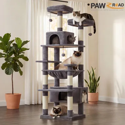 Produktbild von PAWZ Road Kratzbaum Grosse Katzen Stabil, 184 cm Dunkelgrau