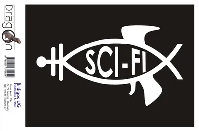 Produktbild von Aufkleber / Autoaufkleber - JDM / Die cut / Auto / OEM - Sci - Fi Fisch - 180x110 mm weiß - Heckscheibe / Heckscheibenaufkleber