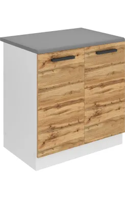 Obrázek produktu pro Kuchyňská spodní skříňka Belini, dřezová spodní skříňka o šířce 80 cm. SDZ kuchyňská spodní skříňka s pracovní deskou. Dřezová skříňka se 2 dvířky, dub Wotan