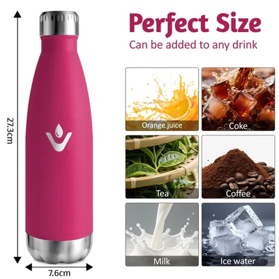 Produktbild von Edelstahl Trinkflasche 500 ml BPA-frei, Isolierflasche Kinder, auslaufsicher