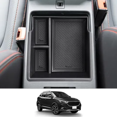 Productafbeelding van CDEFG. Compatibel met de MG ZS (facelift) modeljaren 2023, 2024 en 2022. Opbergvak voor de middenconsole, armleuning