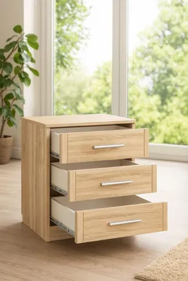Produktbild von Nachtkonsole Sonoma Eiche Nachtschrank Schubladenkommode #4198