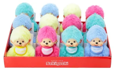 Obrázek produktu pro Monchhichi, plyšový klíčenka, opice, 15 cm - barevné klíčenky