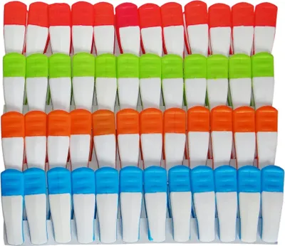 Produktbild von Wäscheklammern Soft Grip Blau Grün Orange Rot