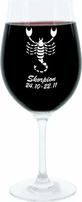 Produktbild von Leonardo Weinglas 400 ml, Motivglas, Sternzeichen Skorpion, Geschenk, Stimmungsglas mit Gravur, Moodglas, 22 cm