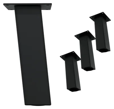 Produktbild von HAGO24 Tischbeine Set 4 Stück Möbelfuß schräg 96° Stahl schwarz 8x8cm 30cm Couchtischbank DIY Tischgestell Schraubfüße