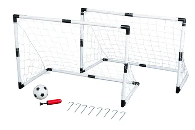 Produktbild von 2er Set Mini Fußballtor für Kinder, Maße ca. 91,5x61x48 cm, inkl. Ball und Pumpe