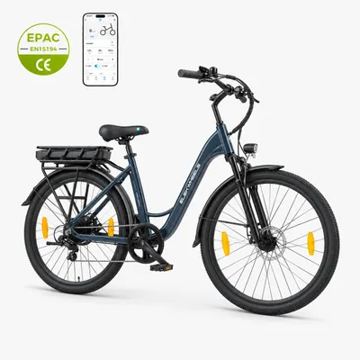 Produktbild von E-Bike 26 Zoll Damen Herren, City Elektrofahrrad mit Tiefeinsteiger, 36V 10,4Ah Akku, 7-Gang Shimano, 25 km/h, Federgabel & Scheibenbremsen