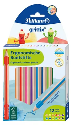 Obrázok produktu pre Pelikan 701525, Čierna, Modrá, Rumenec, Hnedá, Zelená, svetlo modrá, Svetlozelená, Oranžová, Ružová,..., 12 kusov
