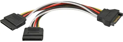 Image de Delock Adapter SATA Strom 15-pin -> 2x SATA gerade