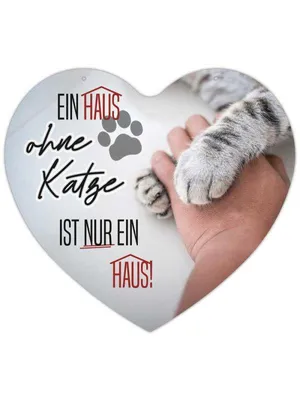 Produktbild von Herz Blechschild Haus ohne Katze HB022