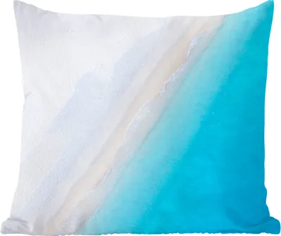 Produktbild von MuchoWow® Zierkissen Sofakissen Wohnzimmer Dekokissen 50x50 cm Strand - Meer - Blau - Komfort - Sofakissen