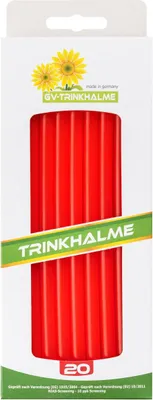 Produktbild von Mehrwegtrinkhalm aus -Kunststoff, 240 mm, rot, 20 Stück