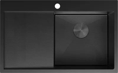 Produktbild von Mexen Exar Einbauspüle 1-flg. mit Abtropffläche rechts 780 x 480 mm, schwarz HC - 6434781010P-70HC