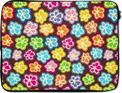 Produktbild von MuchoWow® Laptop Hülle 17 Zoll Laptoptasche Mädchen - Blume - Schnittmuster - Mädchen - Kinder - Kinder - Zipper - Schutzabdeckung