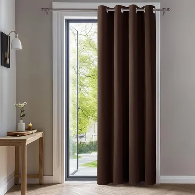 Produktbild von Blickdichte Gardinen mit Ösen, Thermogardinen, 245x140 cm, Dunkelbraun, 1 Stück