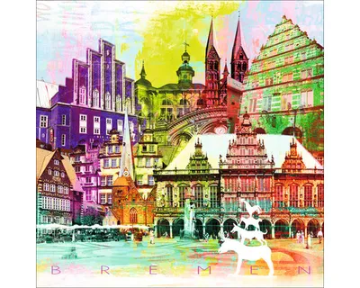 Produktbild von Glasbild Bremen Wahrzeichen III 80x80 cm