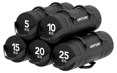 Produktbild von Tunturi Platinum Strength Bag Set – 5–25 kg – Inkl. gratis Fitness-App