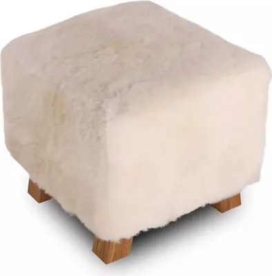 Obrázek produktu pro Ovčí kůže - Polštářek na křeslo IVO - 42x42cm - bílý