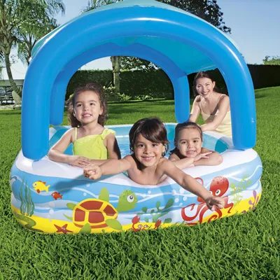Produktbild von Bestway Spielbecken mit Vordach Blau 140 x 140 x 114 cm 52192