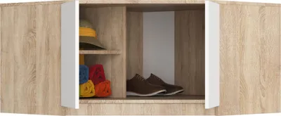 Produktbild von BDW, Eckschrank Aufsatz für Schrank 100cm, Erweiterung, Eiche Sonoma/Weiß
