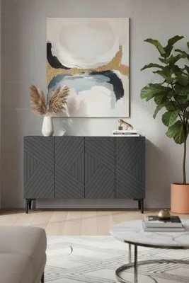 Produktbild von Skye Decor, Hochwertiger Konsolentisch Anthrazit, 120 cm, 100% Melamin, 3 Regale