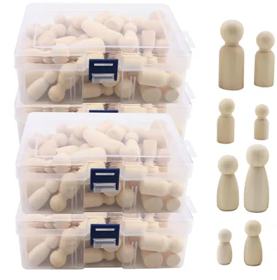 Obrázek produktu pro Omgoods – Sada 200 dřevěných figurek pro kreativní DIY projekty