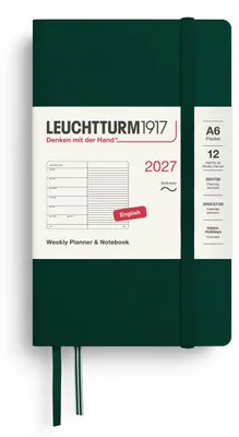 Produktbild von LEUCHTTURM1917 Wochenkalender 2027 Pocket (A6) mit Notizbuch, liniert - Terminpl
