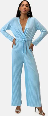 Produktbild von Elara Damen Long-Sleeve Jumpsuit 1224 Lightblue