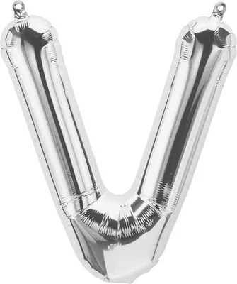 Produktbild von Folienballon Buchstabe V, silber, ca. 80 cm, für Luftbefüllung