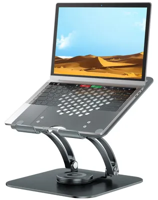 Immagine prodotto di Supporto per laptop - Regolabile - Rotazione 360° - Alluminio - Pieghevole - Fino a 16 pollici