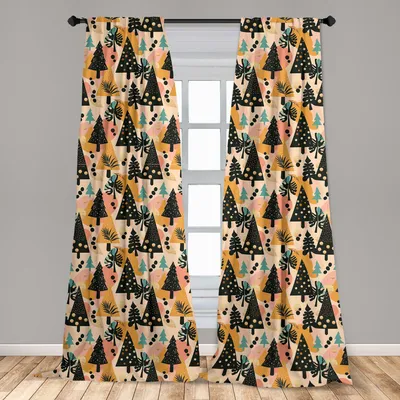 Produktbild von Abakuhaus, Fenstervorhänge, Moderne abstrakte Weihnachtskunst, 2-Panel-Set, 140 x 240 cm