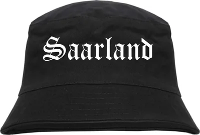 Produktbild von Saarland Fischerhut - Altdeutsch - bedruckt - Bucket Hat Anglerhut Hut Schwarz L/XL