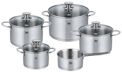 Produktbild von ELO Galant Topfset Edelstahl Volumenskala Induktion silberfarben 5-teilig
