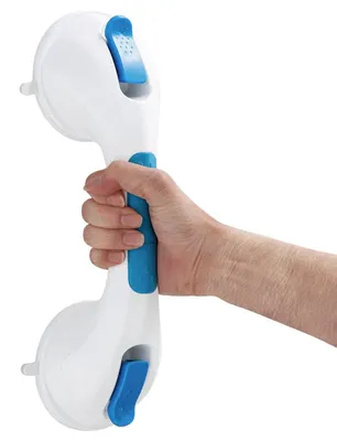 Produktbild von Duschgriff Saugnapf-Haltegriff - 31 cm - Belastbar bis 110 kg - Blau