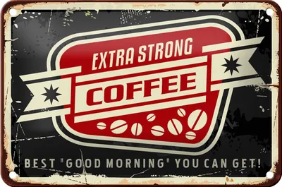 Produktbild von Blechschild Kaffee 18x12cm extra strong Coffee good morning