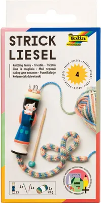 Strickliesel-Set für Anfänger, 12 cm, mit Wolle und Nadeln