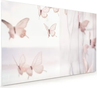 Produktbild von Küchenrückwand Spritzschutz Glas mit Motiv Schmetterlinge Vorhangsins 40 x 40 cm