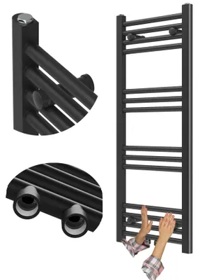 Produktbild von Granitan - Badheizkörper - Handtuchheizkörper 100x40 cm - Heizkörper Schwarz - 331 W - RAVEN