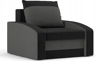 Produktbild von Klassische Sessel für Wohnzimmer, Relaxsessel HEWLET, Schwarz&Grau