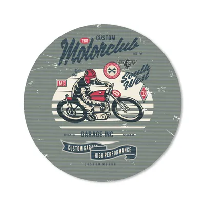 Produktbild von MuchoWow® Mauspad Mousepad Motorrad - Helm - Vintage 50x50 cm - Mousepads - Maus Mat - Pad - Mausunterlage - Vinyl