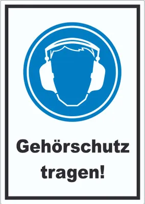 Produktbild von Gehörschutz tragen Aufkleber A9 (37x52mm)