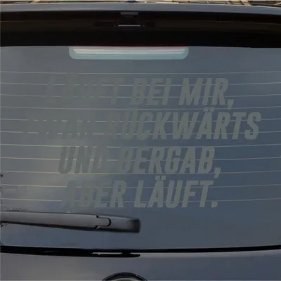 Produktbild von Heckscheibenaufkleber Läuft bei mir rückwärtsund bergab aber 55x31 cm Grau Auto Aufkleber Sticker