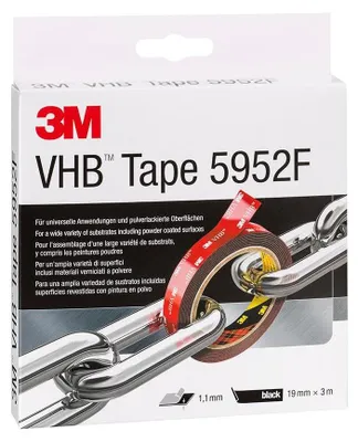 Obrázok produktu pre 3M 5952F 3M VHB vysokoúčinná lepiaca páska 5952F, 19 mm x 3 m, čierna